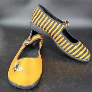 Hot Chocolate Mary Jane Flats Shoes 5 35 Orange Black Bee Honey Chocolaticas